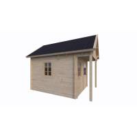 Dom drewniany - DNIEPR 290x460 18 m2 (15,7 m2 + zadaszenie)