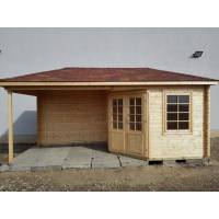 Dom drewniany - BEKASIK 576x300 17,3 m2 (8,1 m2 + wiata)