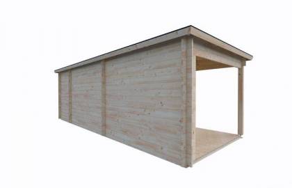 Domek drewniany - MAZUREK 2 716x300 21,5 m2 (11,9+wiata)