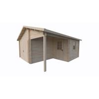 Garaż drewniany - RYSZARD 530x570 30,2 m2 (24,4 m2+zadaszenie)
