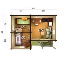 Dom drewniany - MACIEJ A 620x470 29,1 m2
