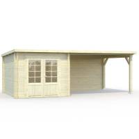 Domek drewniany -  ROBERT C 614x320 20  m2 (8 m2 + wiata)