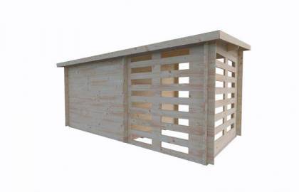 Domek drewniany - WOJTEK A 420x220 9,7 m2 (6 m2+wiata)