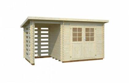 Domek drewniany - WOJTEK B 470x220 10,3 m2 (6,4 m2 + wiata)