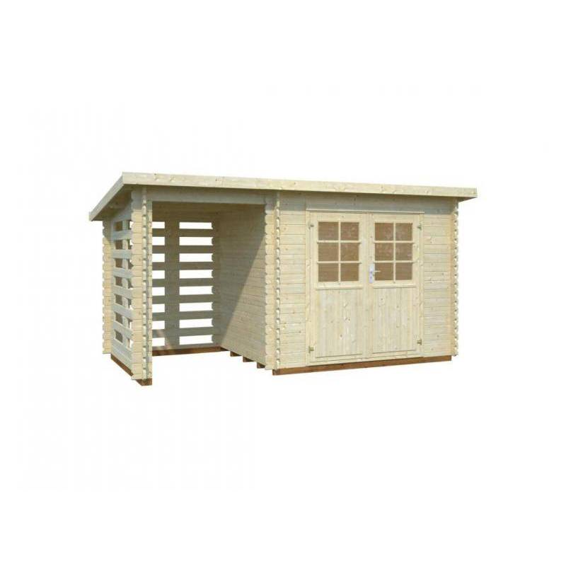 Domek drewniany - WOJTEK B 470x220 10,3 m2 (6,4 m2 + wiata)
