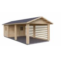 Domek drewniany - STOCKHOLM  820x360 29,5 m2 (8 m2+wiata)