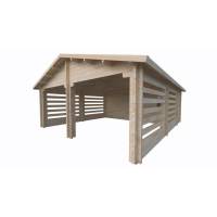 Domek drewniany - STOCKHOLM B 600x700cm 42 m2 (8,8 m2 + wiata)