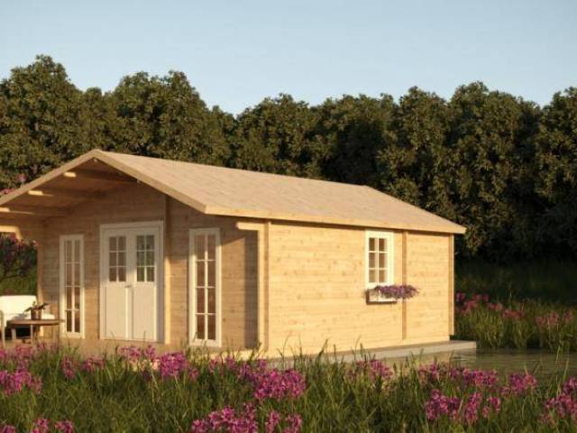 Dom drewniany -  CHABER II 600x890 50,5 m2 (33,6 m2 + taras) bez balustrad