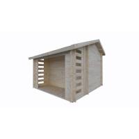 Domek drewniany - KOKOSZKA B z drewutnią 305x280 8,5 m2