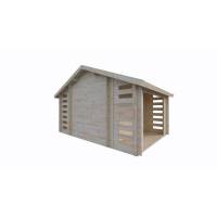 Domek drewniany - KOKOSZKA B z drewutnią  390x280 9,3 m2