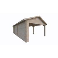 Garaż drewniany - RADOSŁAW 415x836 34,7 m2 (10,8 m2 + wiata)