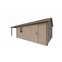 Domek drewniany - BERNARD 415x836 34,7 m2 (22,5 m2+wiata)