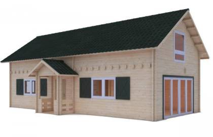 Dom drewniany - ANIA III 1300X600+ganek 158,4 m2