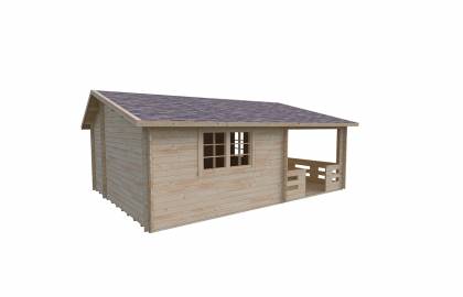 Dom drewniany - CHABER IV 500x700 33,6 m2 (18,8 m2+taras)