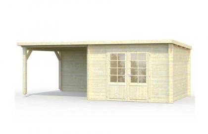 Domek drewniany -  ROBERT C 614x320 20  m2 (8 m2 + wiata)