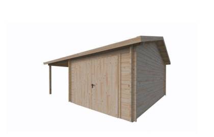 Garaż drewniany - STANISŁAW 615x530 32,6 m2 (18 m2 + wiata)