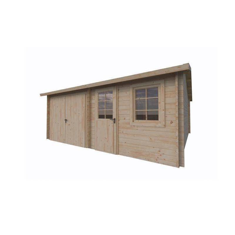 Garaż drewniany - KAROL 595x580 34,5 m2