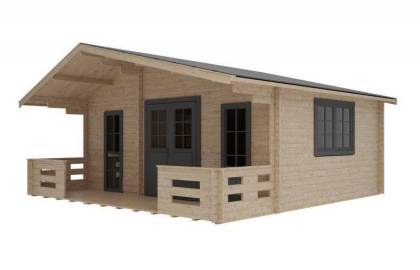 Dom drewniany - CHABER 600x600 33,6 m2 (25 m2+taras) bez PODŁOGI
