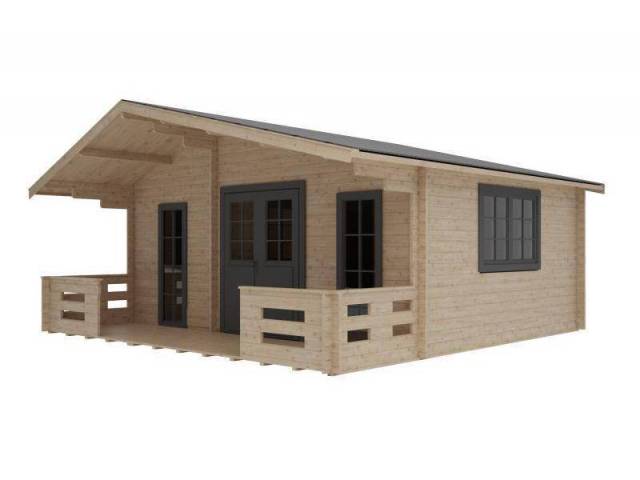 Dom drewniany - CHABER 600x600 33,6 m2 (25 m2+taras) bez PODŁOGI