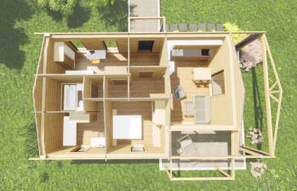 Dom drewniany - MALTA 740x1100 65.9 m2