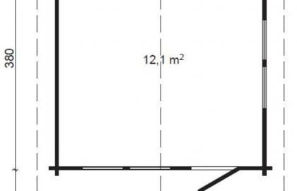 Dom drewniany - NURZYK 380x380 14,4 m2