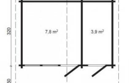 Domek drewniany - PELIKAN A 445x320 14,2 m2