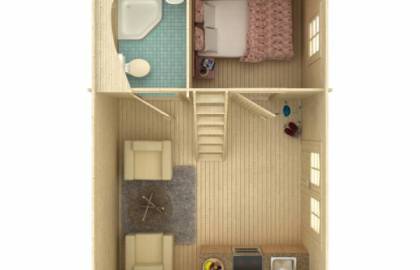 Dom drewniany - MACIEJ C 605x410 24,8 m2