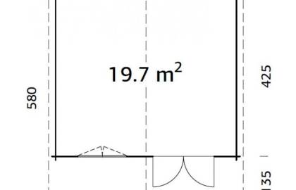 Domek drewniany - MARCIN C 500x445 22,3 m2