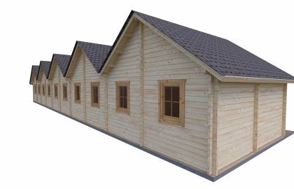 Dom drewniany szeregowy ALCZYK 486x486 23,62 m2