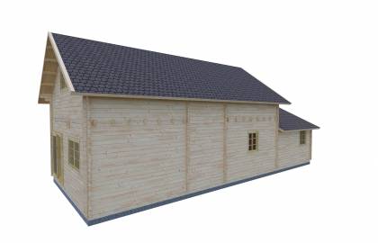Dom drewniany - ANIA II z garażem 1390x600+ganek 146,2 m2