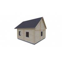 Dom drewniany – HEZE 600x600 55,3 m2 (33,6 + antresola)