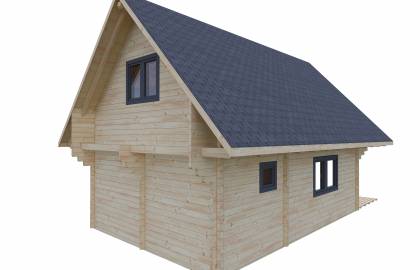 Dom drewniany - MAJORKA 750x520 75 m2 + taras