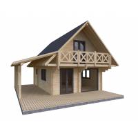 Dom drewniany - MINORKA 720x520 75 m2 + taras