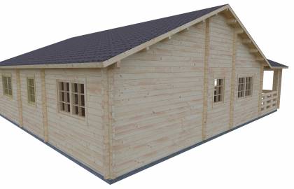 Dom drewniany – SIEWNICA 972x857+ganek 100,9 m2