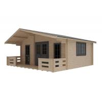 Dom drewniany - CHABER 600x600 33,6 m2 (25 m2+taras)