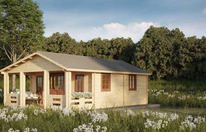 Dom drewniany - CHABER III 600x800 45,2 m2 (33,6 m2+taras)