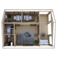 Dom drewniany - CHABER III 600x800 45,2 m2 (33,6 m2+taras)