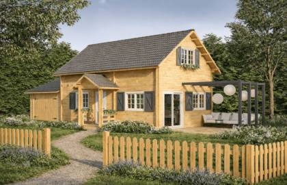 DOM DREWNIANY ANIA II Z GARAŻEM