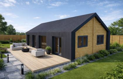 Dom drewniany - BORNEO Z BLACHĄ