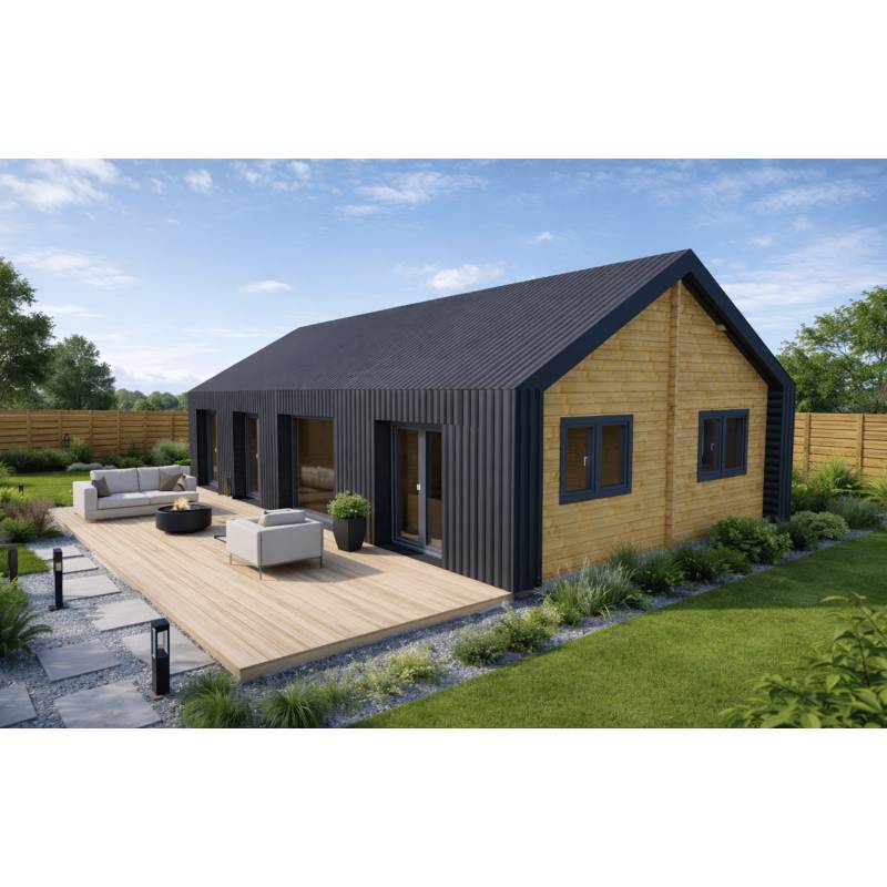 Dom drewniany - BORNEO Z BLACHĄ