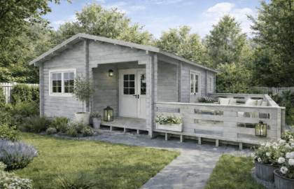 Dom drewniany BRATEK Z TARASEM