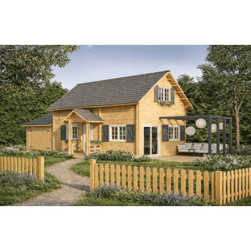 Dom drewniany - ANIA II z garażem