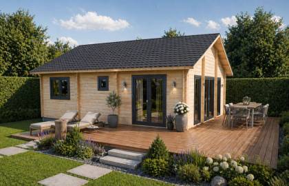 Dom drewniany - BAKU 900x600 + taras 54m2