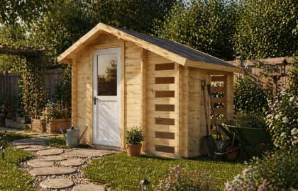 Domek narzędziowy KOKOSZKA B Z DREWUTNIĄ