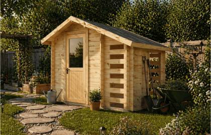 Domek narzędziowy KOKOSZKA B Z DREWUTNIĄ