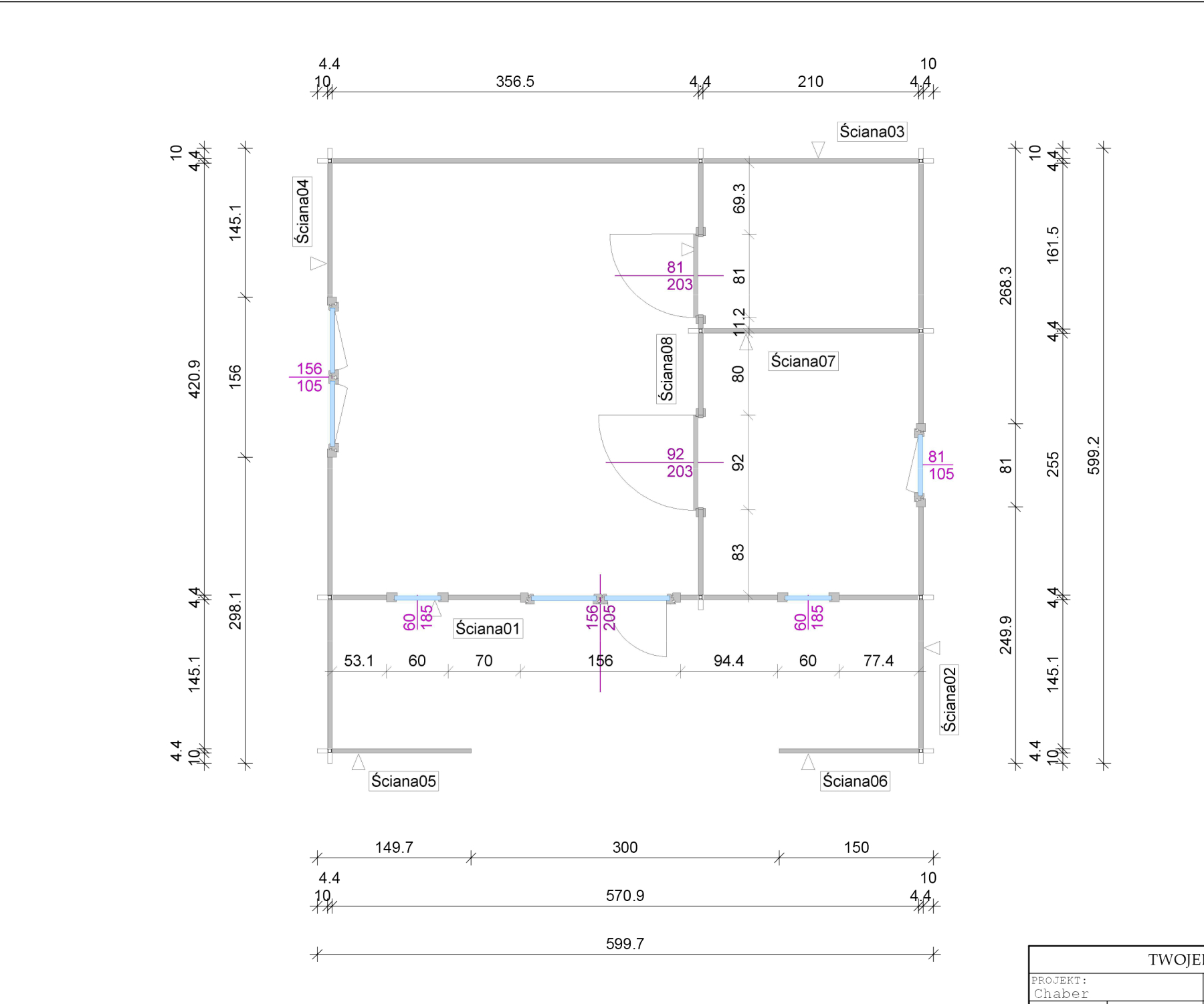 domek drewniany 600x600 wymiary i konstrukcja