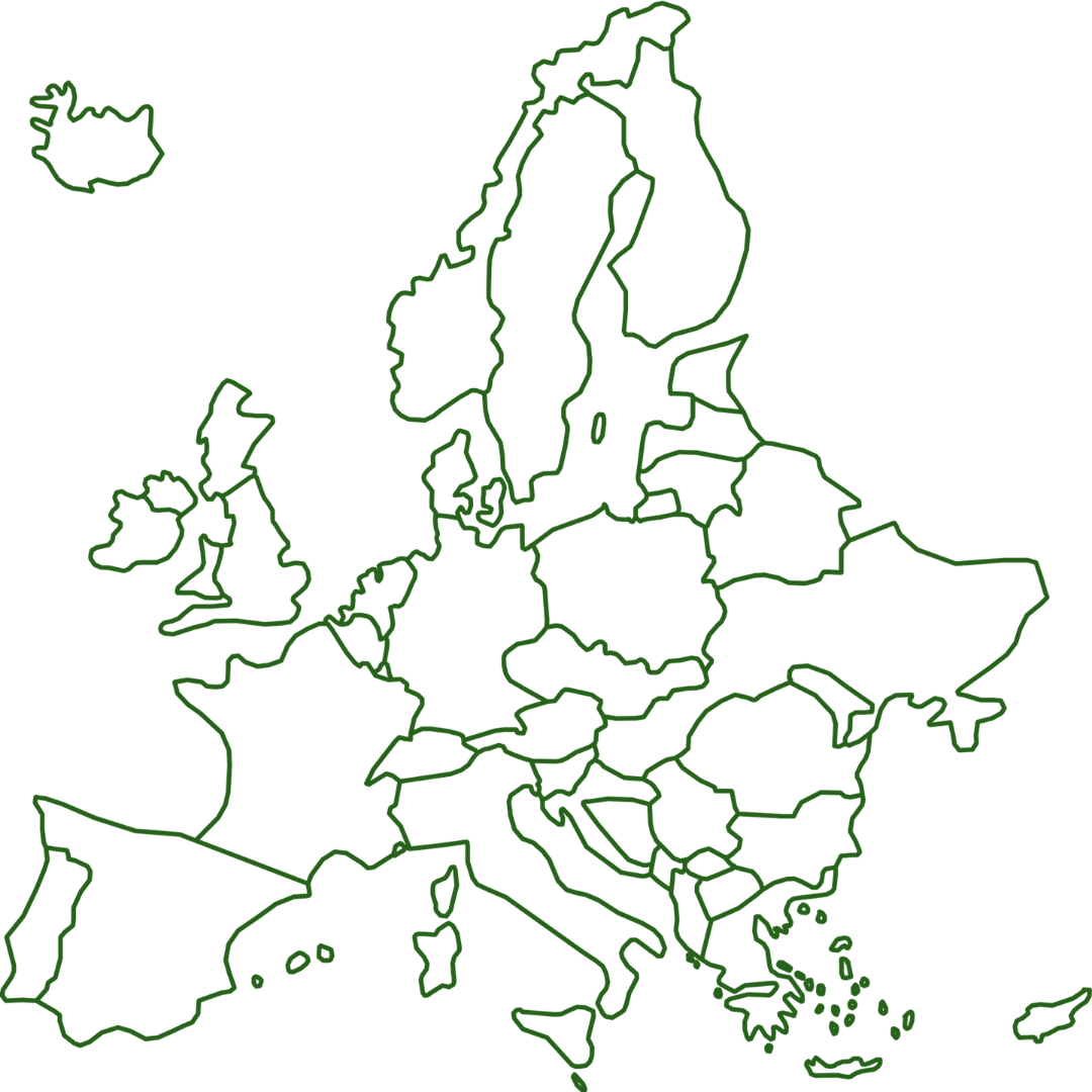 Mapa Europy — kraje realizacji domów drewnianych SFPWOOD
